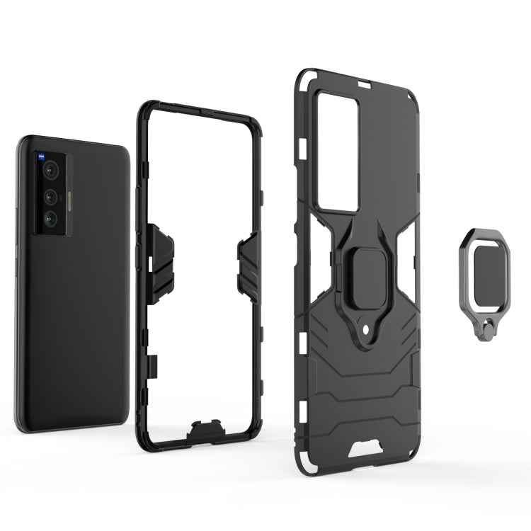 For vivo X70 Shockproof PC + TPU Protective Case with Magnetic Ring Holder