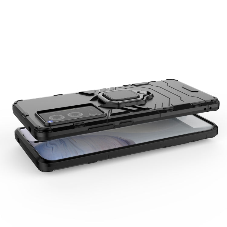 For vivo X70 Pro Shockproof PC + TPU Protective Case with Magnetic Ring Holder