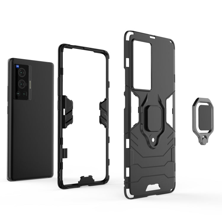 For vivo X70 Pro Shockproof PC + TPU Protective Case with Magnetic Ring Holder