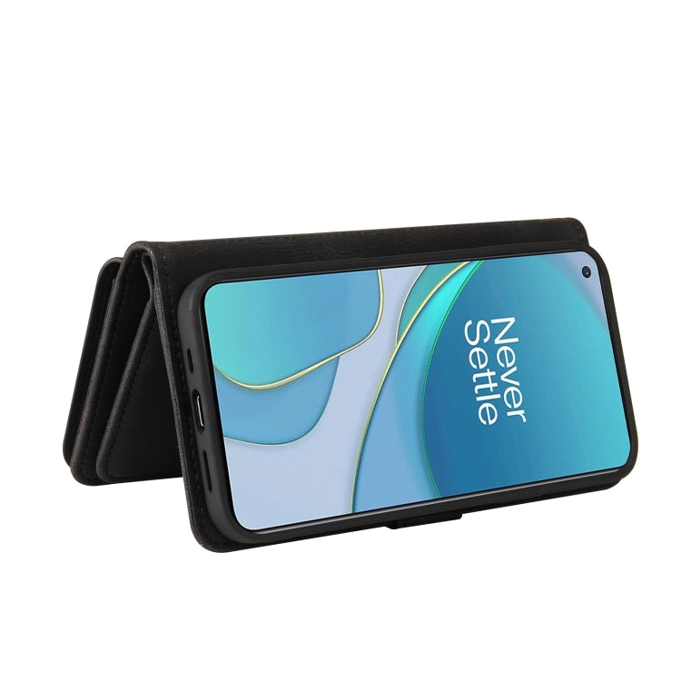 For OnePlus 9 Skin Feel PU + TPU Horizontal Flip Leather Case With Holder & 15 Cards Slot & Wallet & Zipper Pocket & Lanyard