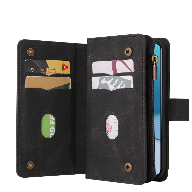 For OnePlus 9 Skin Feel PU + TPU Horizontal Flip Leather Case With Holder & 15 Cards Slot & Wallet & Zipper Pocket & Lanyard