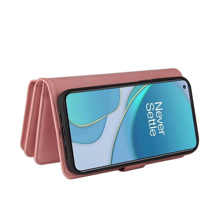 For OnePlus 9 Skin Feel PU + TPU Horizontal Flip Leather Case With Holder & 15 Cards Slot & Wallet & Zipper Pocket & Lanyard