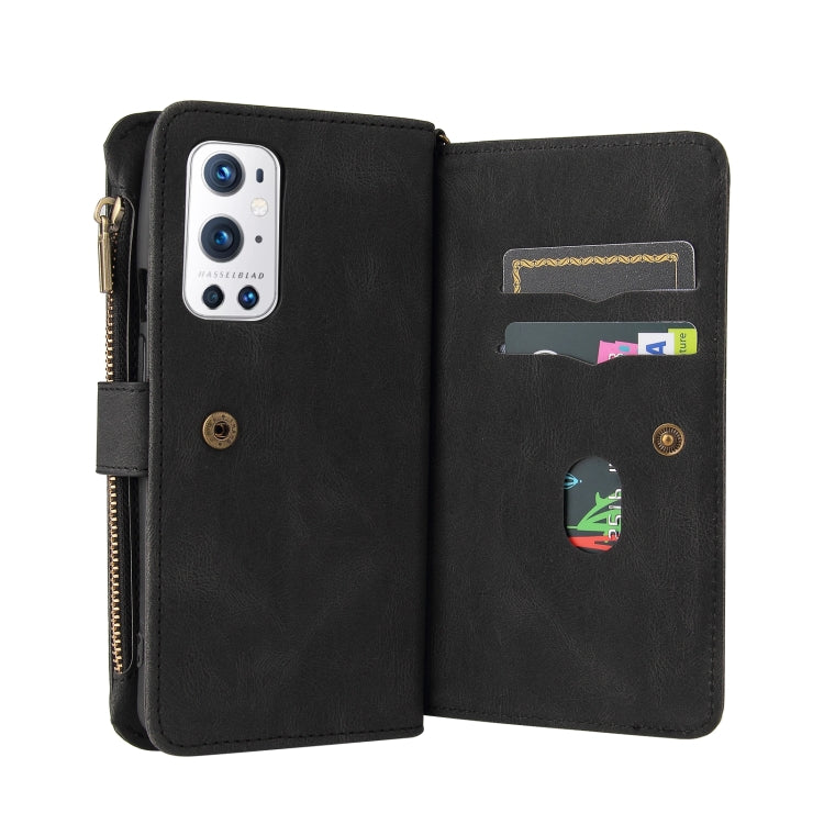 For OnePlus 9 Pro Skin Feel PU + TPU Horizontal Flip Leather Case With Holder & 15 Cards Slot & Wallet & Zipper Pocket & Lanyard