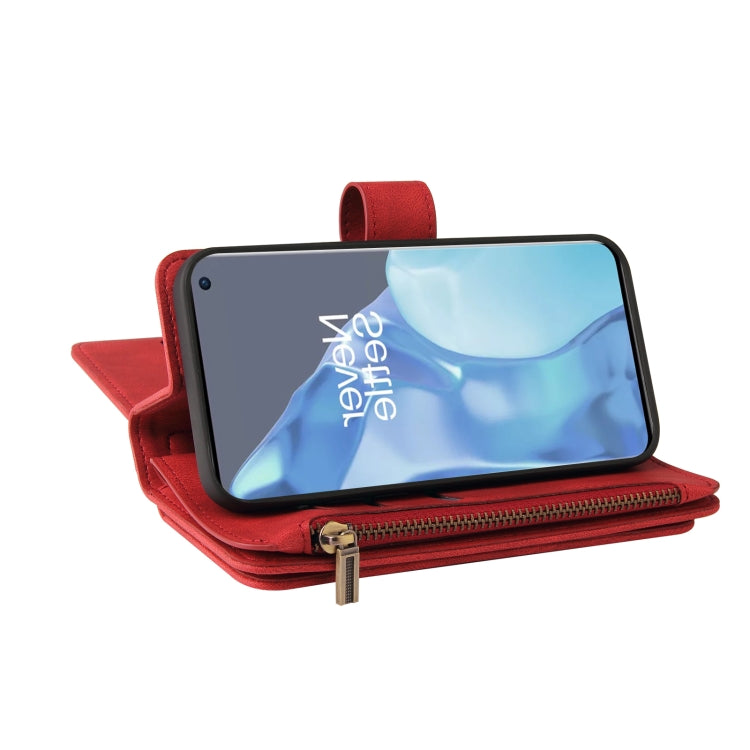 For OnePlus 9 Pro Skin Feel PU + TPU Horizontal Flip Leather Case With Holder & 15 Cards Slot & Wallet & Zipper Pocket & Lanyard