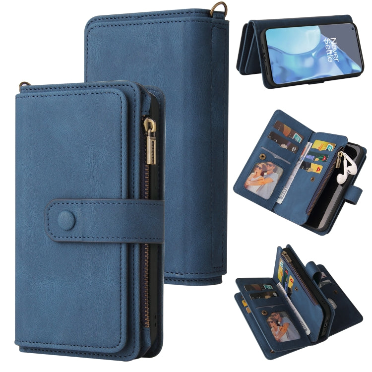 For OnePlus 9 Pro Skin Feel PU + TPU Horizontal Flip Leather Case With Holder & 15 Cards Slot & Wallet & Zipper Pocket & Lanyard