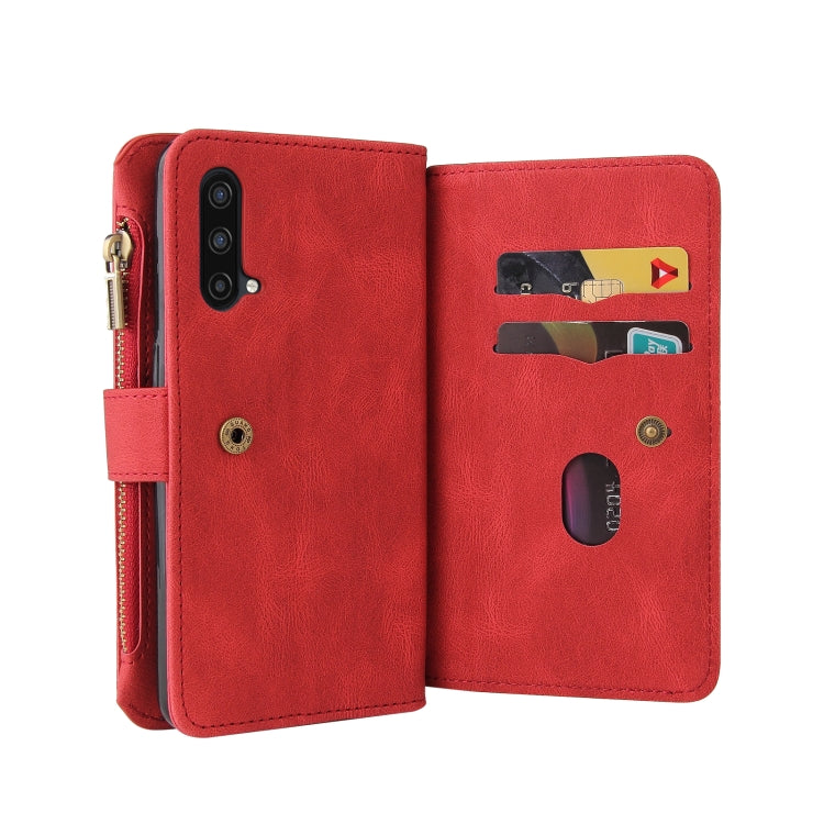 For OnePlus Nord CE 5G Skin Feel PU + TPU Horizontal Flip Leather Case With Holder & 15 Cards Slot & Wallet & Zipper Pocket & Lanyard