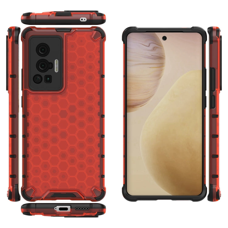 For vivo X70 Pro Shockproof Honeycomb PC + TPU Case with Neck Lanyard