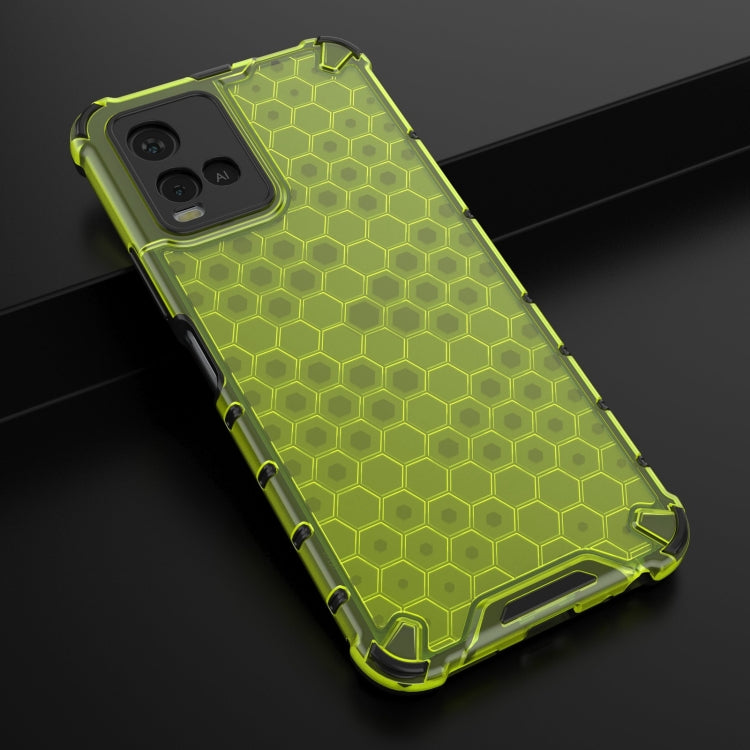 For vivo Y21 Shockproof Honeycomb PC + TPU Case with Neck Lanyard