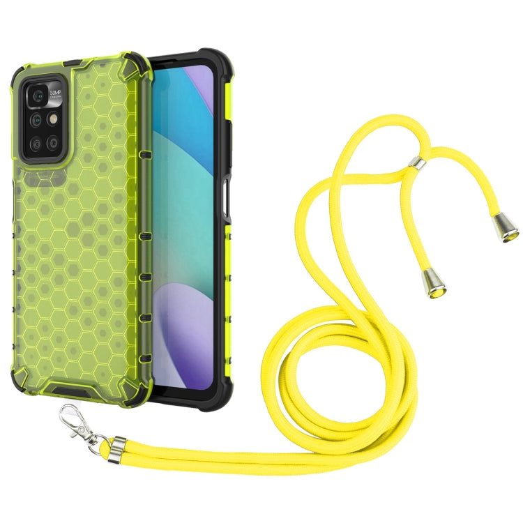 For Xiaomi Redmi 10 Shockproof Honeycomb PC + TPU Case with Neck Lanyard