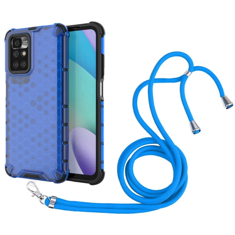 For Xiaomi Redmi 10 Shockproof Honeycomb PC + TPU Case with Neck Lanyard