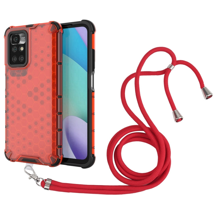 For Xiaomi Redmi 10 Shockproof Honeycomb PC + TPU Case with Neck Lanyard