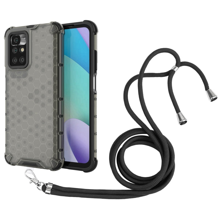 For Xiaomi Redmi 10 Shockproof Honeycomb PC + TPU Case with Neck Lanyard