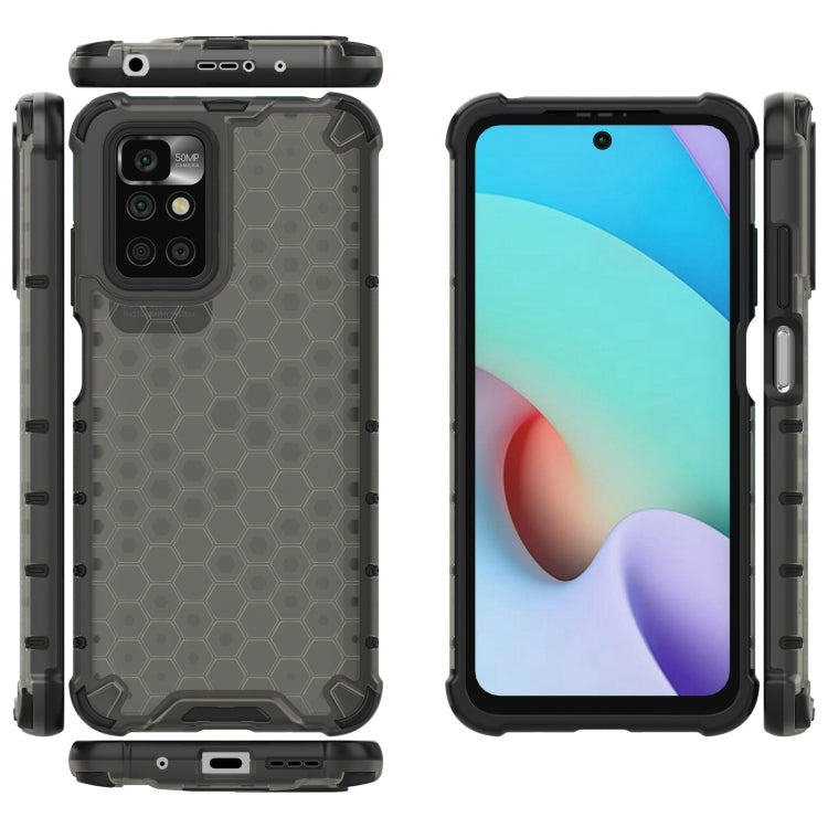 For Xiaomi Redmi 10 Shockproof Honeycomb PC + TPU Case with Neck Lanyard