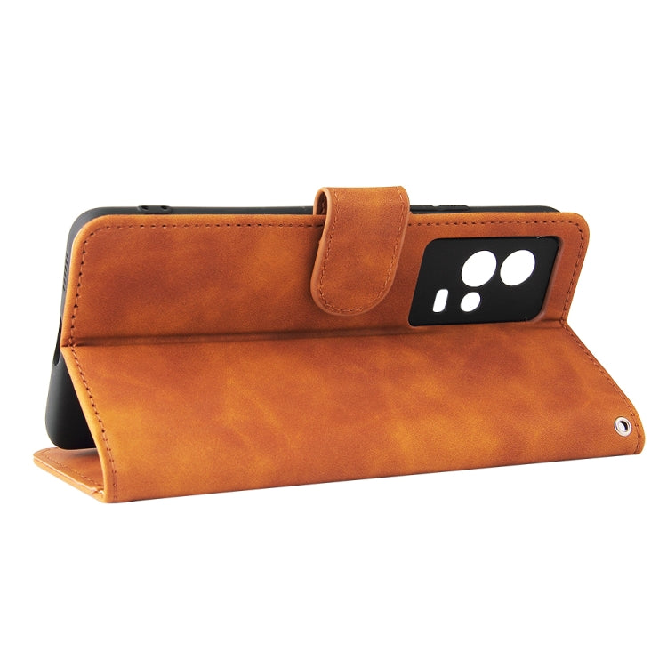 For vivo iQOO 8 Solid Color Skin Feel Magnetic Buckle Horizontal Flip Calf Texture PU Leather Case with Holder & Card Slots & Wallet