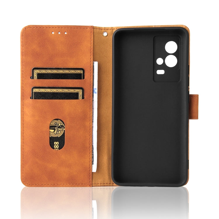 For vivo iQOO 8 Solid Color Skin Feel Magnetic Buckle Horizontal Flip Calf Texture PU Leather Case with Holder & Card Slots & Wallet