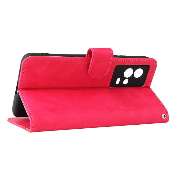 For vivo iQOO 8 Solid Color Skin Feel Magnetic Buckle Horizontal Flip Calf Texture PU Leather Case with Holder & Card Slots & Wallet