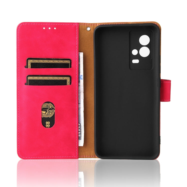 For vivo iQOO 8 Solid Color Skin Feel Magnetic Buckle Horizontal Flip Calf Texture PU Leather Case with Holder & Card Slots & Wallet