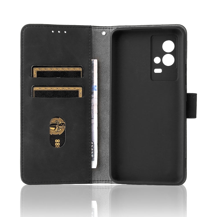 For vivo iQOO 8 Solid Color Skin Feel Magnetic Buckle Horizontal Flip Calf Texture PU Leather Case with Holder & Card Slots & Wallet