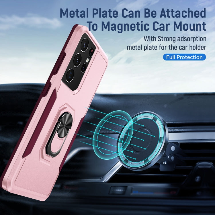 For Samsung Galay S21 Ultra 5G Pioneer Armor Heavy Duty PC + TPU Shockproof Case with Holder