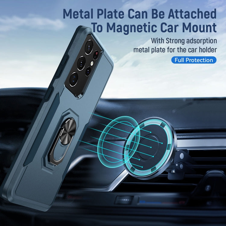 For Samsung Galay S21 Ultra 5G Pioneer Armor Heavy Duty PC + TPU Shockproof Case with Holder