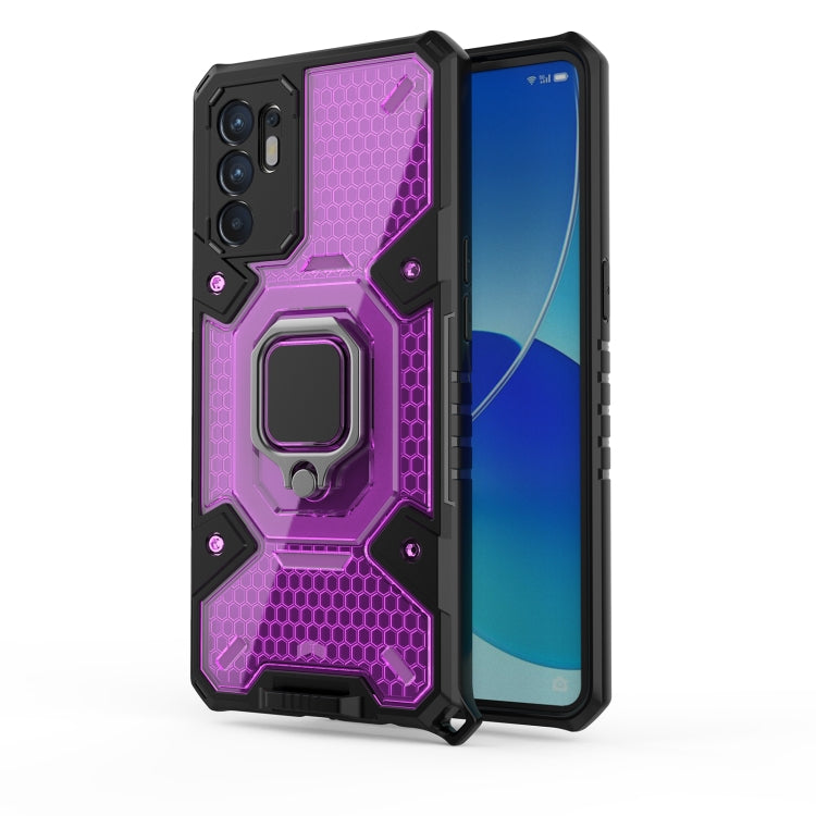 For OPPO Reno6 4G Overseas Version Space PC + TPU Ring Holder Protective Case