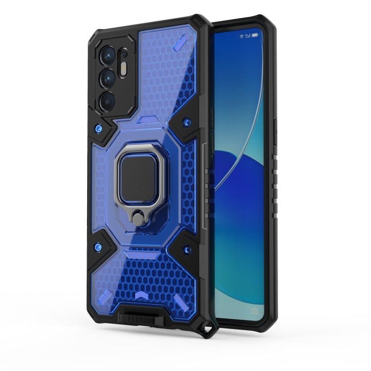 For OPPO Reno6 4G Overseas Version Space PC + TPU Ring Holder Protective Case