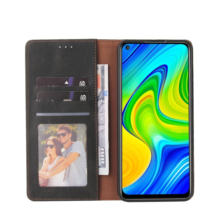 For Xiaomi Redmi Note 9 / 10X 4G Simple Suction Closure Horizontal Flip Leather Case with Holder & Card Slot & Wallet