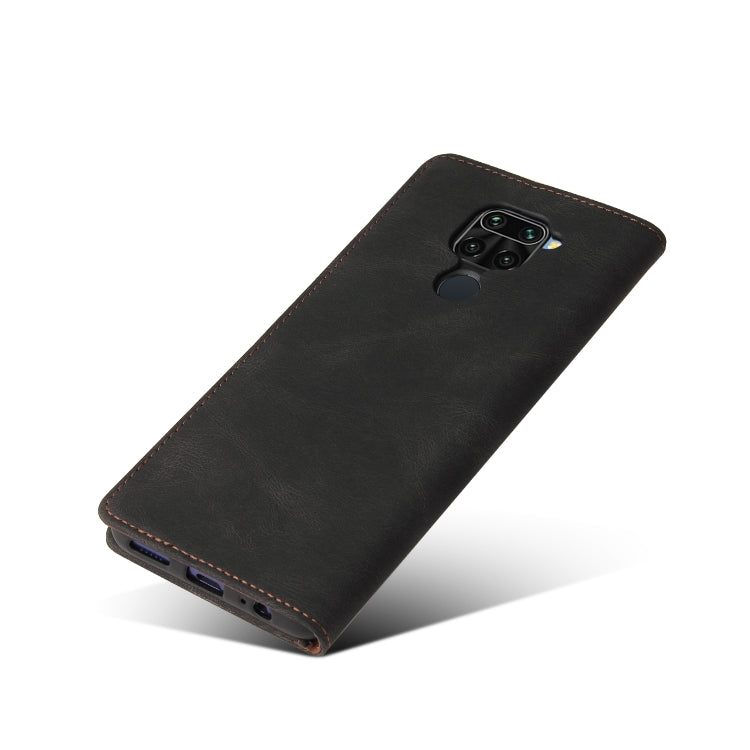 For Xiaomi Redmi Note 9 / 10X 4G Simple Suction Closure Horizontal Flip Leather Case with Holder & Card Slot & Wallet