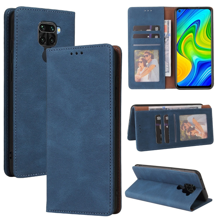 For Xiaomi Redmi Note 9 / 10X 4G Simple Suction Closure Horizontal Flip Leather Case with Holder & Card Slot & Wallet