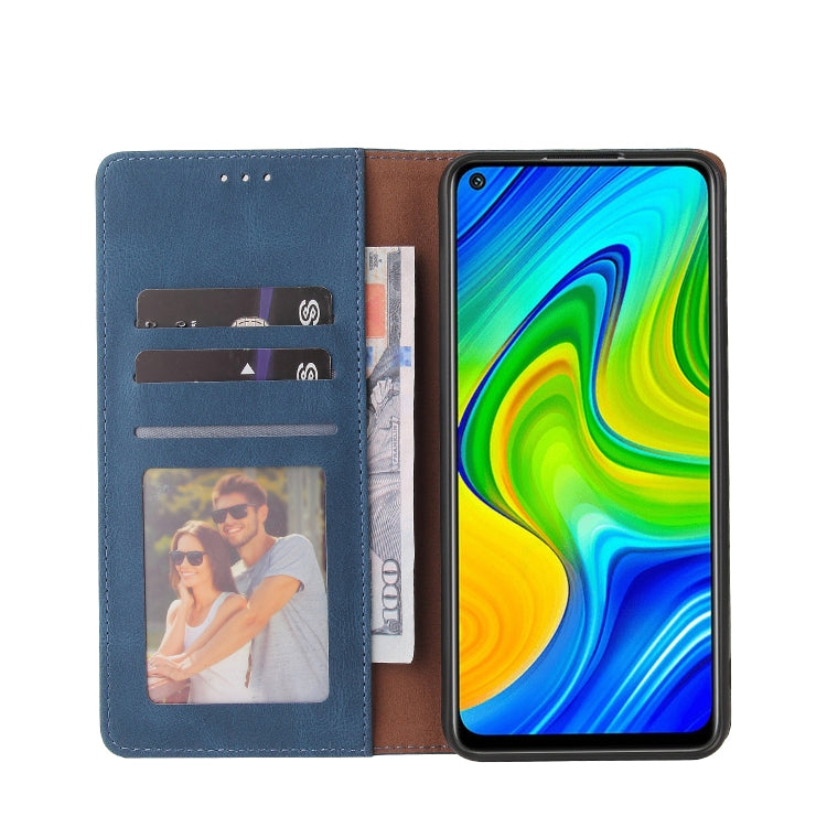 For Xiaomi Redmi Note 9 / 10X 4G Simple Suction Closure Horizontal Flip Leather Case with Holder & Card Slot & Wallet