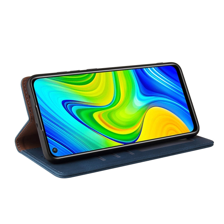 For Xiaomi Redmi Note 9 / 10X 4G Simple Suction Closure Horizontal Flip Leather Case with Holder & Card Slot & Wallet