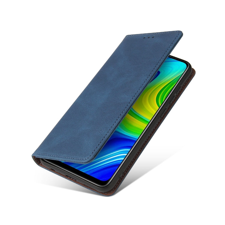 For Xiaomi Redmi Note 9 / 10X 4G Simple Suction Closure Horizontal Flip Leather Case with Holder & Card Slot & Wallet