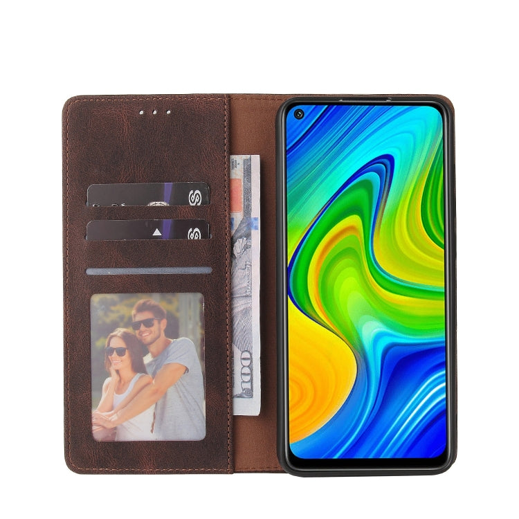 For Xiaomi Redmi Note 9 / 10X 4G Simple Suction Closure Horizontal Flip Leather Case with Holder & Card Slot & Wallet