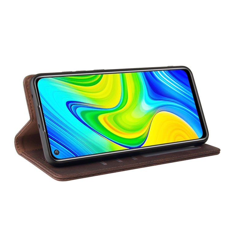 For Xiaomi Redmi Note 9 / 10X 4G Simple Suction Closure Horizontal Flip Leather Case with Holder & Card Slot & Wallet