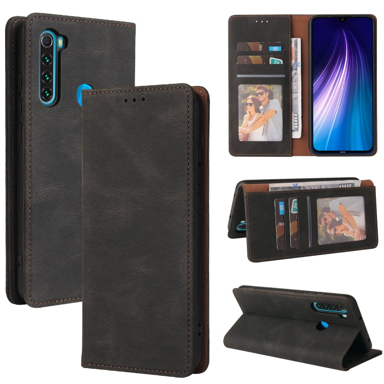 For Xiaomi Redmi Note 8 Simple Suction Closure Horizontal Flip Leather Case with Holder & Card Slot & Wallet