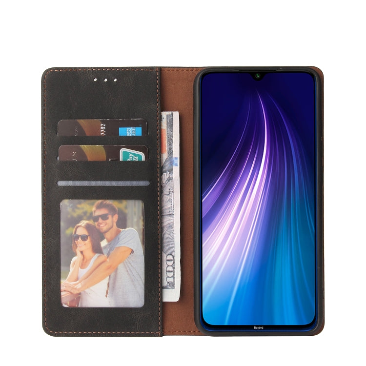 For Xiaomi Redmi Note 8 Simple Suction Closure Horizontal Flip Leather Case with Holder & Card Slot & Wallet