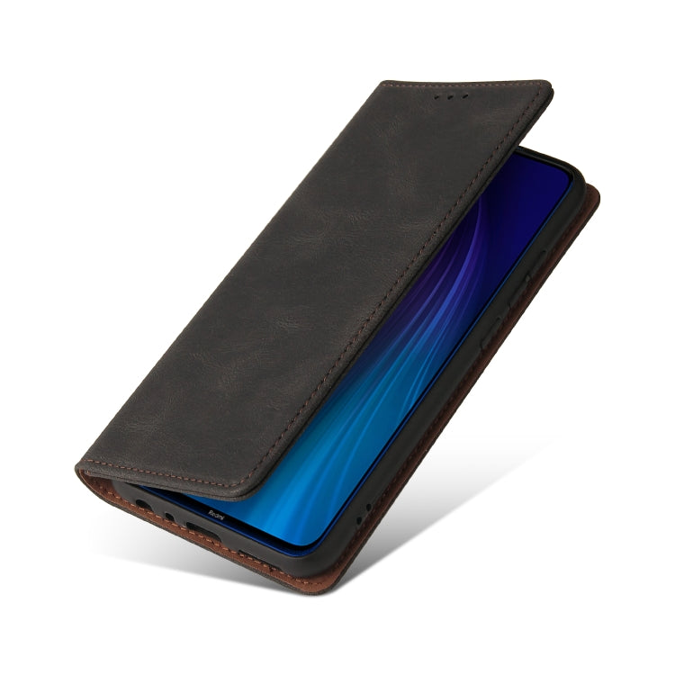 For Xiaomi Redmi Note 8 Simple Suction Closure Horizontal Flip Leather Case with Holder & Card Slot & Wallet