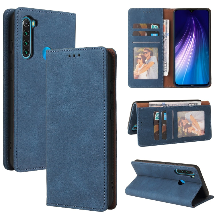 For Xiaomi Redmi Note 8 Simple Suction Closure Horizontal Flip Leather Case with Holder & Card Slot & Wallet