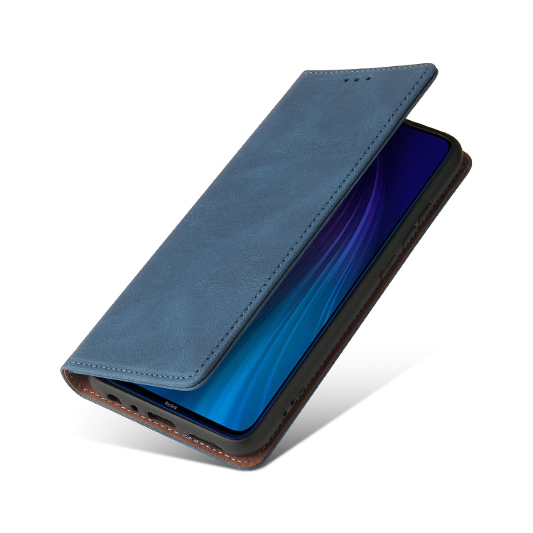 For Xiaomi Redmi Note 8 Simple Suction Closure Horizontal Flip Leather Case with Holder & Card Slot & Wallet