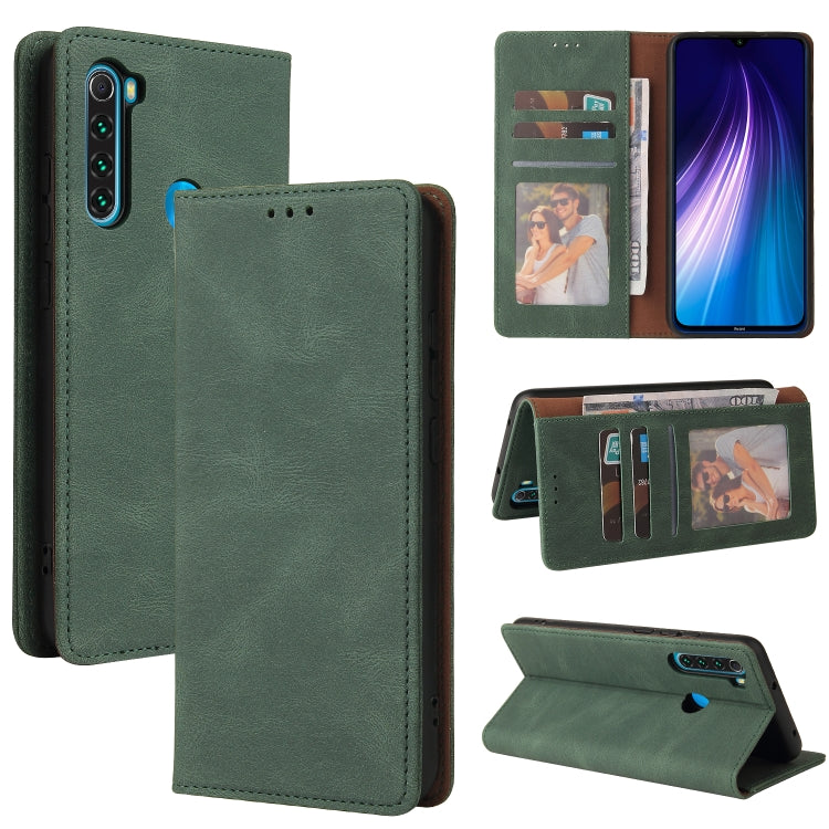 For Xiaomi Redmi Note 8 Simple Suction Closure Horizontal Flip Leather Case with Holder & Card Slot & Wallet