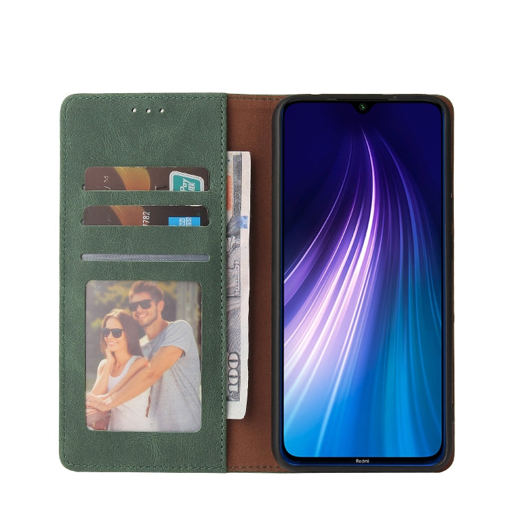 For Xiaomi Redmi Note 8 Simple Suction Closure Horizontal Flip Leather Case with Holder & Card Slot & Wallet