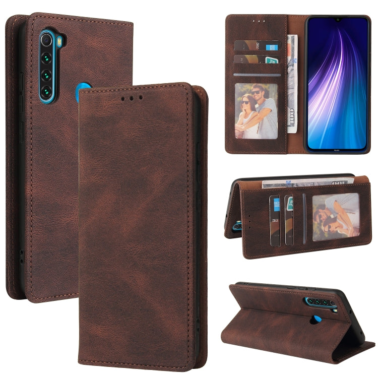 For Xiaomi Redmi Note 8 Simple Suction Closure Horizontal Flip Leather Case with Holder & Card Slot & Wallet
