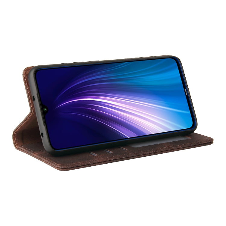 For Xiaomi Redmi Note 8 Simple Suction Closure Horizontal Flip Leather Case with Holder & Card Slot & Wallet