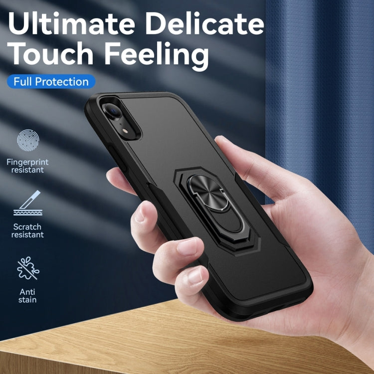 For iPhone XR Ring Kickstand Heavy Duty Shockproof Phone Case