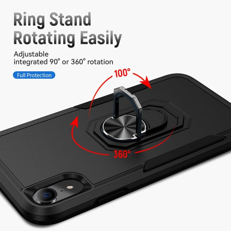 For iPhone XR Ring Kickstand Heavy Duty Shockproof Phone Case