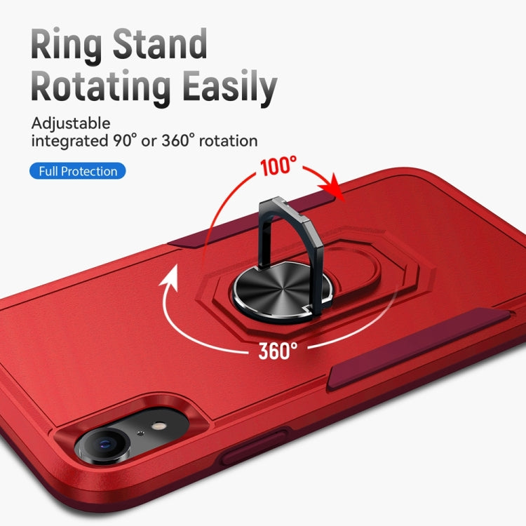For iPhone XR Ring Kickstand Heavy Duty Shockproof Phone Case