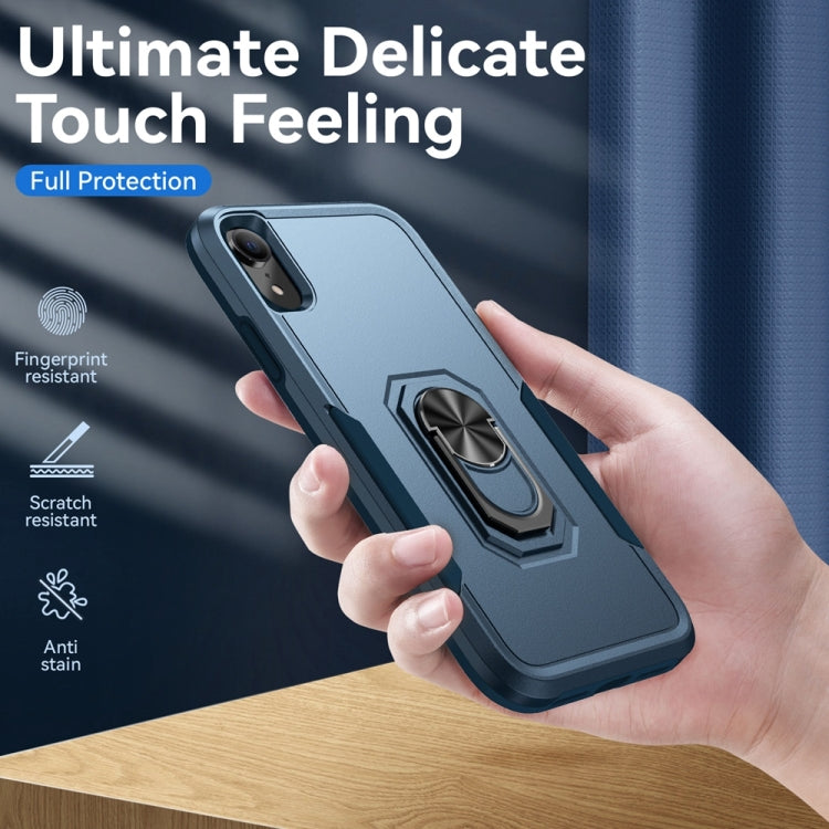 For iPhone XR Ring Kickstand Heavy Duty Shockproof Phone Case