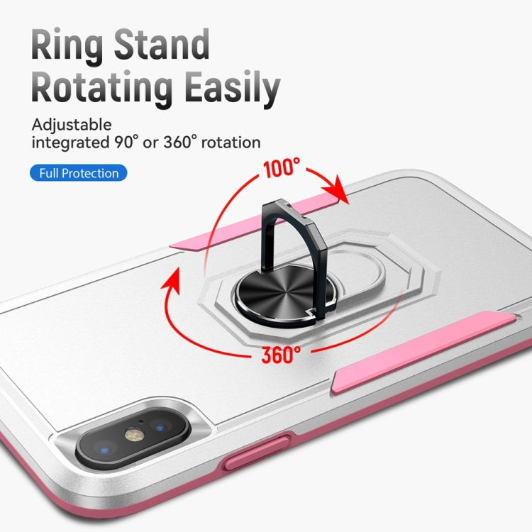 For iPhone XS Max Ring Kickstand Heavy Duty Shockproof Phone Case