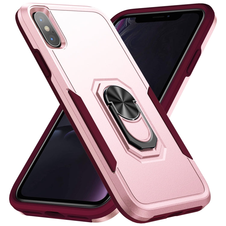For iPhone XS Max Ring Kickstand Heavy Duty Shockproof Phone Case