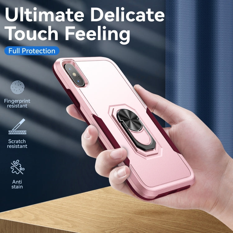 For iPhone XS Max Ring Kickstand Heavy Duty Shockproof Phone Case